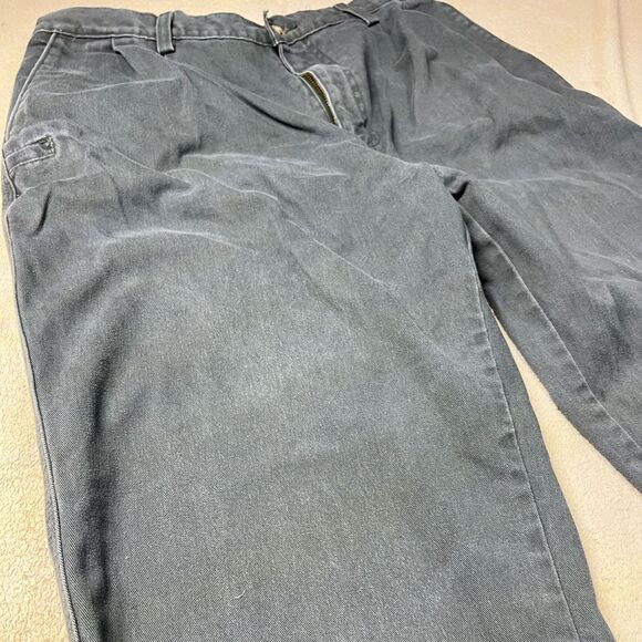 Carhartt Men Vintage Pleated Chino Khaki Pants 34x34 Gray Cotton Comfort B1320LV - Picture 4 of 7